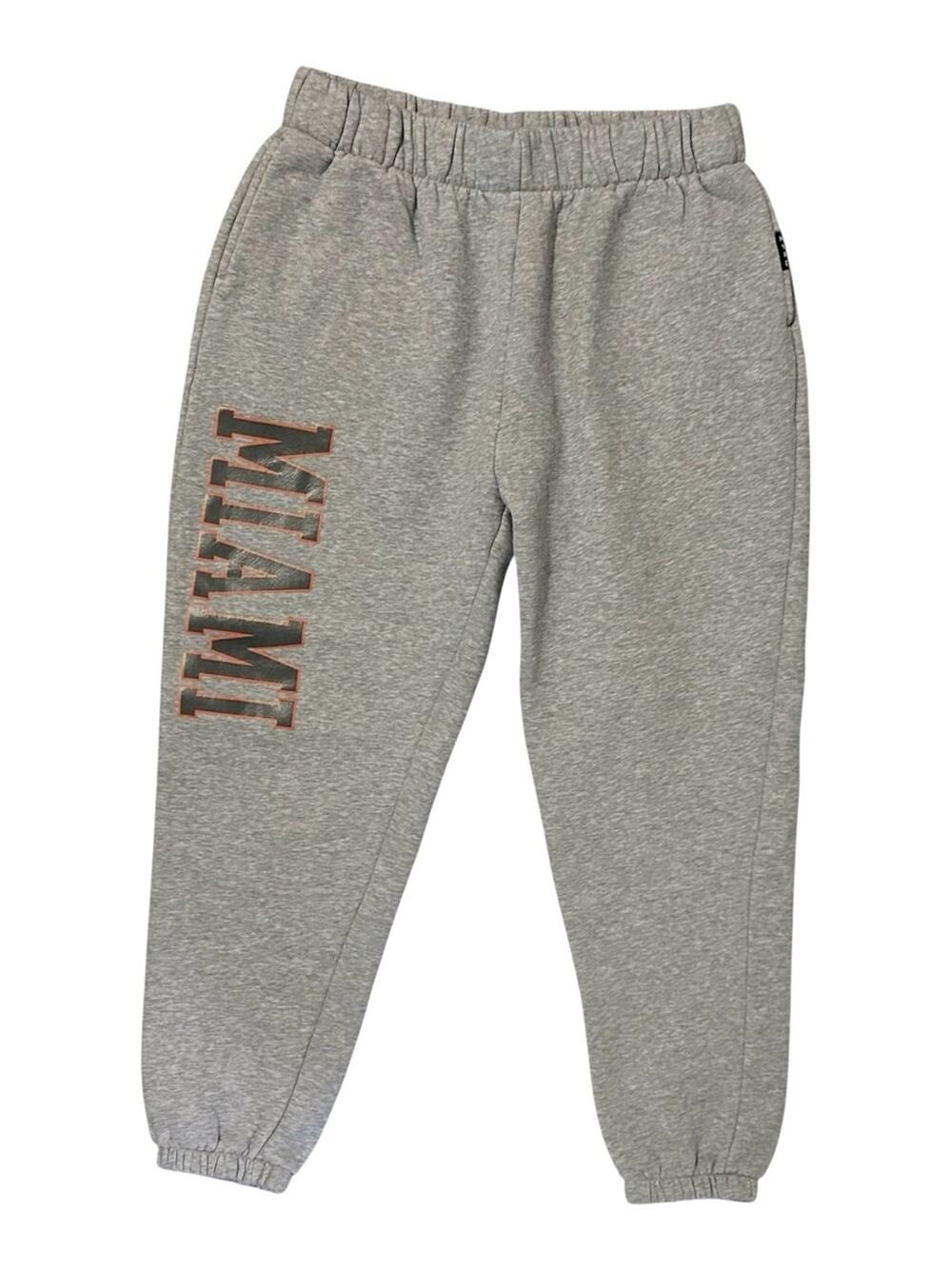 Hype and Vice University of Miami Gray Jogger Sweatpants Size M Athleisure